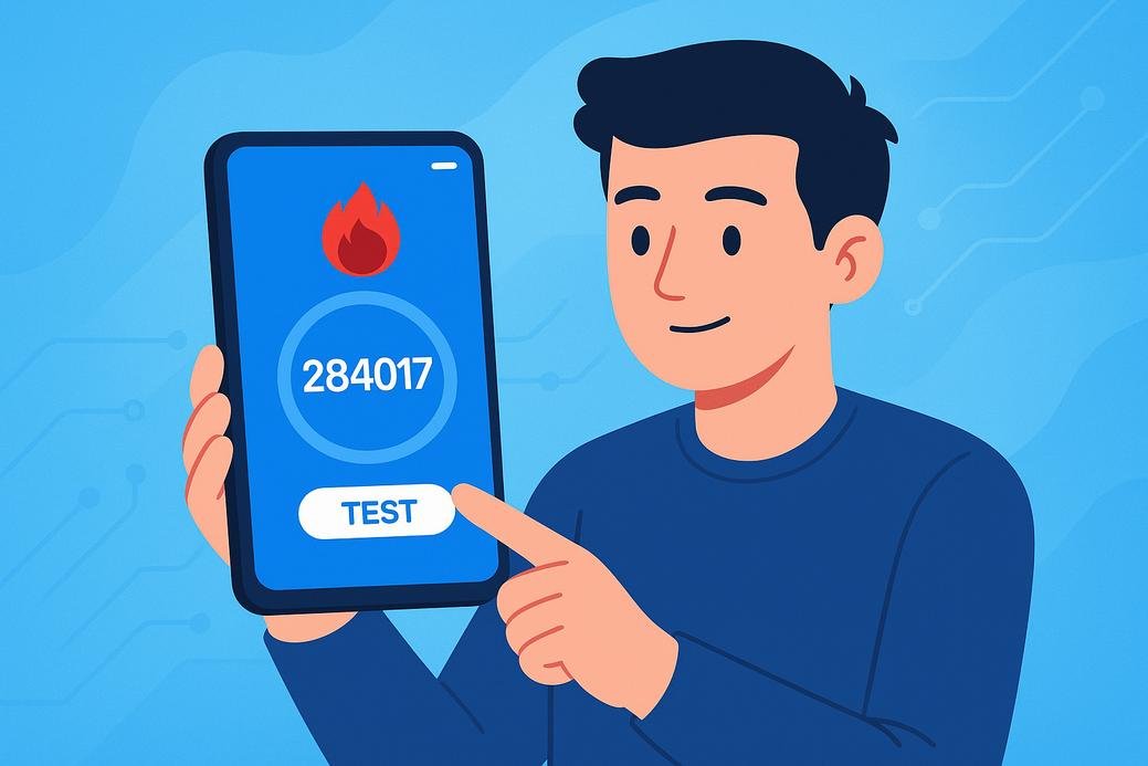 Tampilan aplikasi Antutu Benchmark di smartphone saat melakukan tes performa