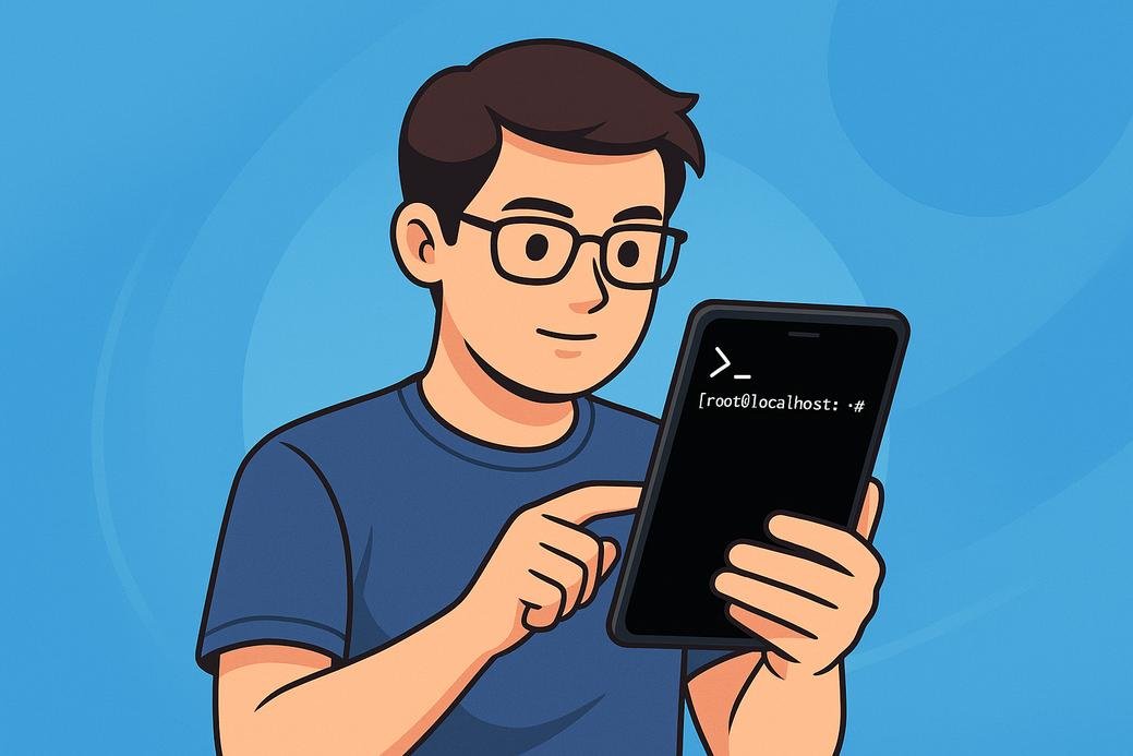 Tampilan aplikasi Termux di Android sebagai emulator terminal Linux